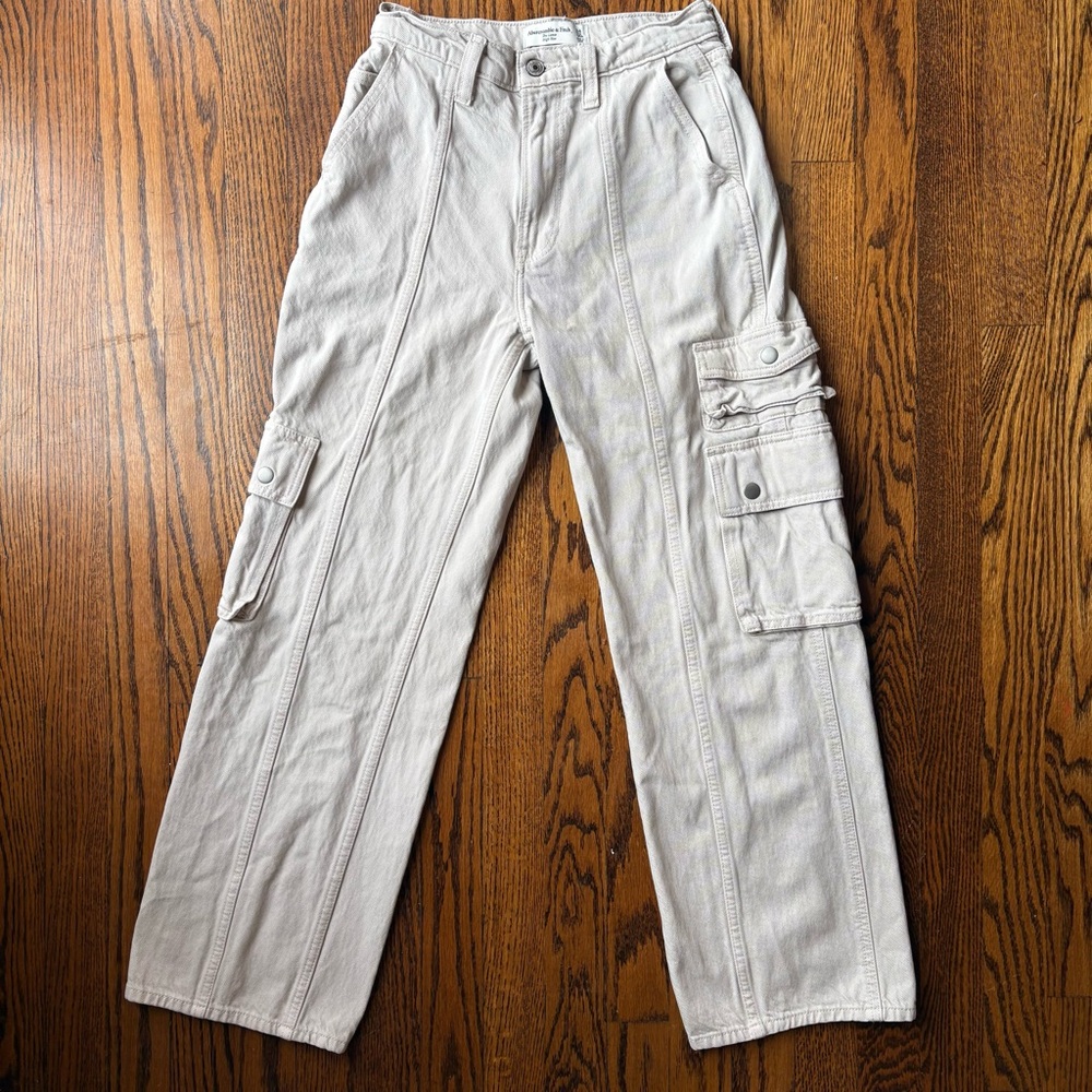 Abercrombie & Fitch Women’s The Loose High Rise Light Khaki 90s Cargo Pants 00s